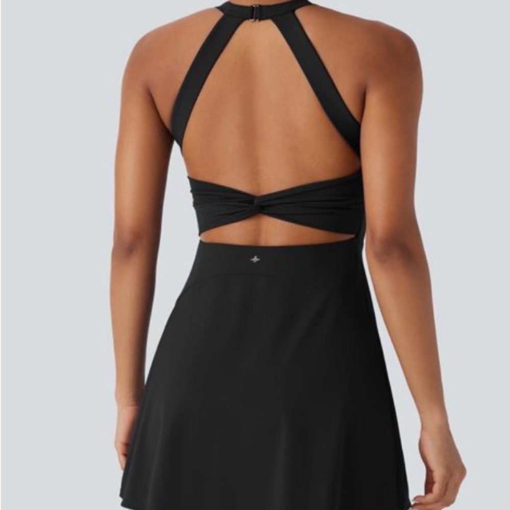 HALARA Black Backless Athletic Sundress